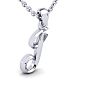 Letter J Swirly Initial Necklace In Sterling Silver With Free 18 Inch Cable Chain Image-2
