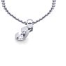Letter J Swirly Initial Necklace In Heavy White Gold With Free 18 Inch Cable Chain Image-4
