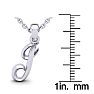 Letter J Swirly Initial Necklace In Heavy White Gold With Free 18 Inch Cable Chain Image-5