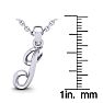Letter J Swirly Initial Necklace In Sterling Silver With Free 18 Inch Cable Chain Image-5