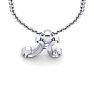 Letter K Swirly Initial Necklace In Sterling Silver With Free 18 Inch Cable Chain Image-4