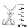 Letter K Swirly Initial Necklace In Sterling Silver With Free 18 Inch Cable Chain Image-5
