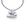 Letter L Swirly Initial Necklace In Heavy White Gold With Free 18 Inch Cable Chain Image-4