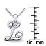 Letter L Swirly Initial Necklace In Heavy White Gold With Free 18 Inch Cable Chain Image-5