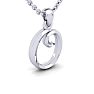Letter O Swirly Initial Necklace In Heavy White Gold With Free 18 Inch Cable Chain Image-2