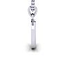Letter O Swirly Initial Necklace In Heavy White Gold With Free 18 Inch Cable Chain Image-3