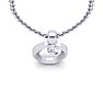 Letter O Swirly Initial Necklace In Heavy White Gold With Free 18 Inch Cable Chain Image-4