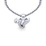 Letter V Swirly Initial Necklace In Sterling Silver With Free 18 Inch Cable Chain Image-4