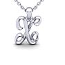 Letter X Swirly Initial Necklace In Sterling Silver With Free 18 Inch Cable Chain Image-1