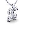 Letter X Swirly Initial Necklace In Heavy White Gold With Free 18 Inch Cable Chain Image-2