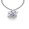 Letter X Swirly Initial Necklace In Heavy White Gold With Free 18 Inch Cable Chain Image-4