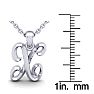 Letter X Swirly Initial Necklace In Heavy White Gold With Free 18 Inch Cable Chain Image-5