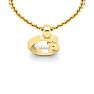 Letter C Swirly Initial Necklace In Heavy Yellow Gold With Free 18 Inch Cable Chain Image-4