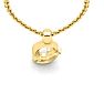 Letter G Swirly Initial Necklace In Heavy Yellow Gold With Free 18 Inch Cable Chain Image-4