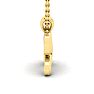 Letter H Swirly Initial Necklace In Heavy Yellow Gold With Free 18 Inch Cable Chain Image-3