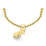 Letter I Swirly Initial Necklace In Heavy Yellow Gold With Free 18 Inch Cable Chain Image-4