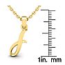 Letter I Swirly Initial Necklace In Heavy Yellow Gold With Free 18 Inch Cable Chain Image-5
