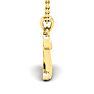 Letter L Swirly Initial Necklace In Heavy Yellow Gold With Free 18 Inch Cable Chain Image-3