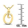Letter O Swirly Initial Necklace In Heavy Yellow Gold With Free 18 Inch Cable Chain Image-5