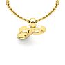 Letter P Swirly Initial Necklace In Heavy Yellow Gold With Free 18 Inch Cable Chain Image-4