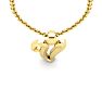 Letter V Swirly Initial Necklace In Heavy Yellow Gold With Free 18 Inch Cable Chain Image-4