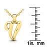 Letter V Swirly Initial Necklace In Heavy Yellow Gold With Free 18 Inch Cable Chain Image-5