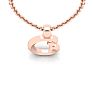 Letter C Swirly Initial Necklace In Heavy Rose Gold With Free 18 Inch Cable Chain Image-4