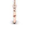 Letter E Swirly Initial Necklace In Heavy Rose Gold With Free 18 Inch Cable Chain Image-3