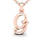 Letter G Swirly Initial Necklace In Heavy Rose Gold With Free 18 Inch Cable Chain Image-1