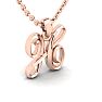 Letter H Swirly Initial Necklace In Heavy Rose Gold With Free 18 Inch Cable Chain Image-2