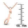 Letter I Swirly Initial Necklace In Heavy Rose Gold With Free 18 Inch Cable Chain Image-5
