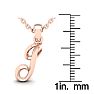 Letter J Swirly Initial Necklace In Heavy Rose Gold With Free 18 Inch Cable Chain Image-5