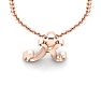 Letter K Swirly Initial Necklace In Heavy Rose Gold With Free 18 Inch Cable Chain Image-4