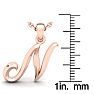 Letter N Swirly Initial Necklace In Heavy Rose Gold With Free 18 Inch Cable Chain Image-5