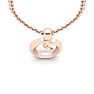 Letter O Swirly Initial Necklace In Heavy Rose Gold With Free 18 Inch Cable Chain Image-4