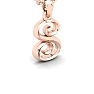 Letter S Swirly Initial Necklace In Heavy Rose Gold With Free 18 Inch Cable Chain Image-2