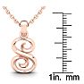 Letter S Swirly Initial Necklace In Heavy Rose Gold With Free 18 Inch Cable Chain Image-5
