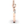 Letter W Swirly Initial Necklace In Heavy Rose Gold With Free 18 Inch Cable Chain Image-3