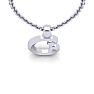 Letter C Swirly Initial Necklace In Heavy 14K White Gold With Free 18 Inch Cable Chain Image-4