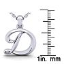 Letter D Swirly Initial Necklace In Heavy 14K White Gold With Free 18 Inch Cable Chain Image-5