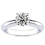 Round Engagement Rings, 1 Carat Round Diamond Solitaire Ring Crafted In 14K White Gold Image-1