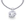 Letter G Swirly Initial Necklace In Heavy 14K White Gold With Free 18 Inch Cable Chain Image-4