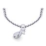 Letter I Swirly Initial Necklace In Heavy 14K White Gold With Free 18 Inch Cable Chain Image-4