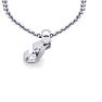 Letter J Swirly Initial Necklace In Heavy 14K White Gold With Free 18 Inch Cable Chain Image-4