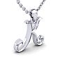 Letter K Swirly Initial Necklace In Heavy 14K White Gold With Free 18 Inch Cable Chain Image-2