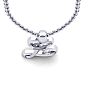 Letter L Swirly Initial Necklace In Heavy 14K White Gold With Free 18 Inch Cable Chain Image-4