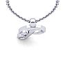 Letter P Swirly Initial Necklace In Heavy 14K White Gold With Free 18 Inch Cable Chain Image-4