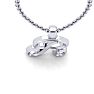 Letter R Swirly Initial Necklace In Heavy 14K White Gold With Free 18 Inch Cable Chain Image-4