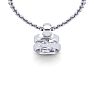 Letter S Swirly Initial Necklace In Heavy 14K White Gold With Free 18 Inch Cable Chain Image-4