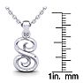 Letter S Swirly Initial Necklace In Heavy 14K White Gold With Free 18 Inch Cable Chain Image-5